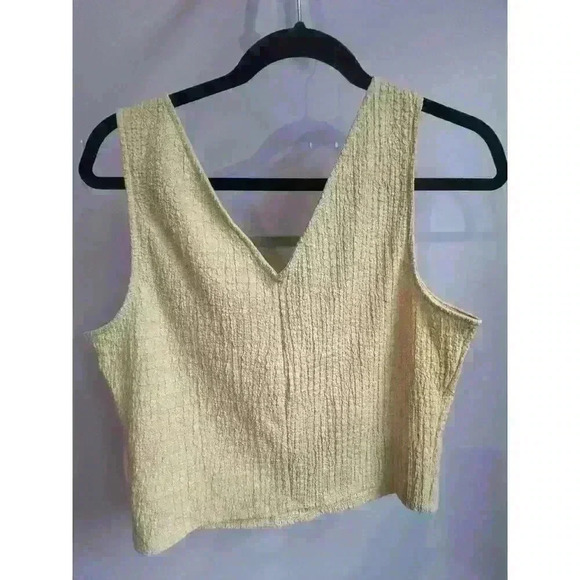 Madewell Rue Top - Geo Stretch Jacquard V Neck Tank in Pale Lichen NWT - Picture 5 of 7